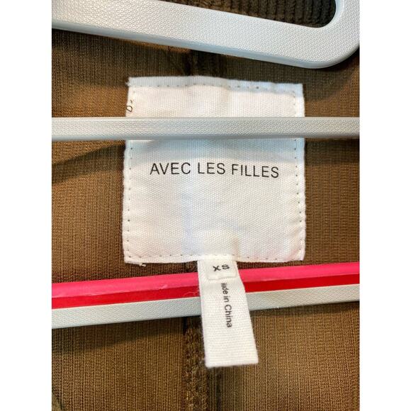 Avec Les Filles Brown Corduroy Button Up Blazer Jacket  XS  Mock Neck Lagenlook - Picture 2 of 11